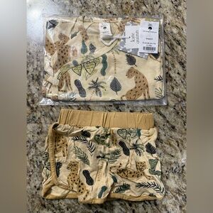Kate Quinn Safari Print Baby Set in Cream and Green